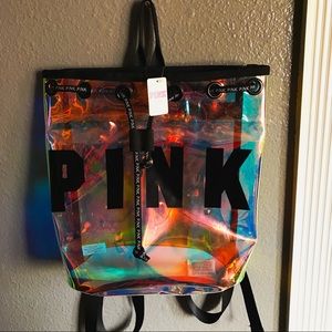 PINK iridescent backpack